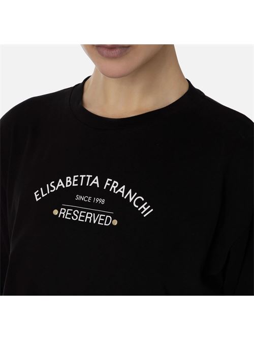 T-shirt in jersey con stampa logo ELISABETTA FRANCHI | MA02341E2110110
